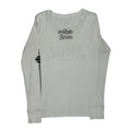 T-shirt à manches longues en coton blanc pour femme, coupe classique, col rond