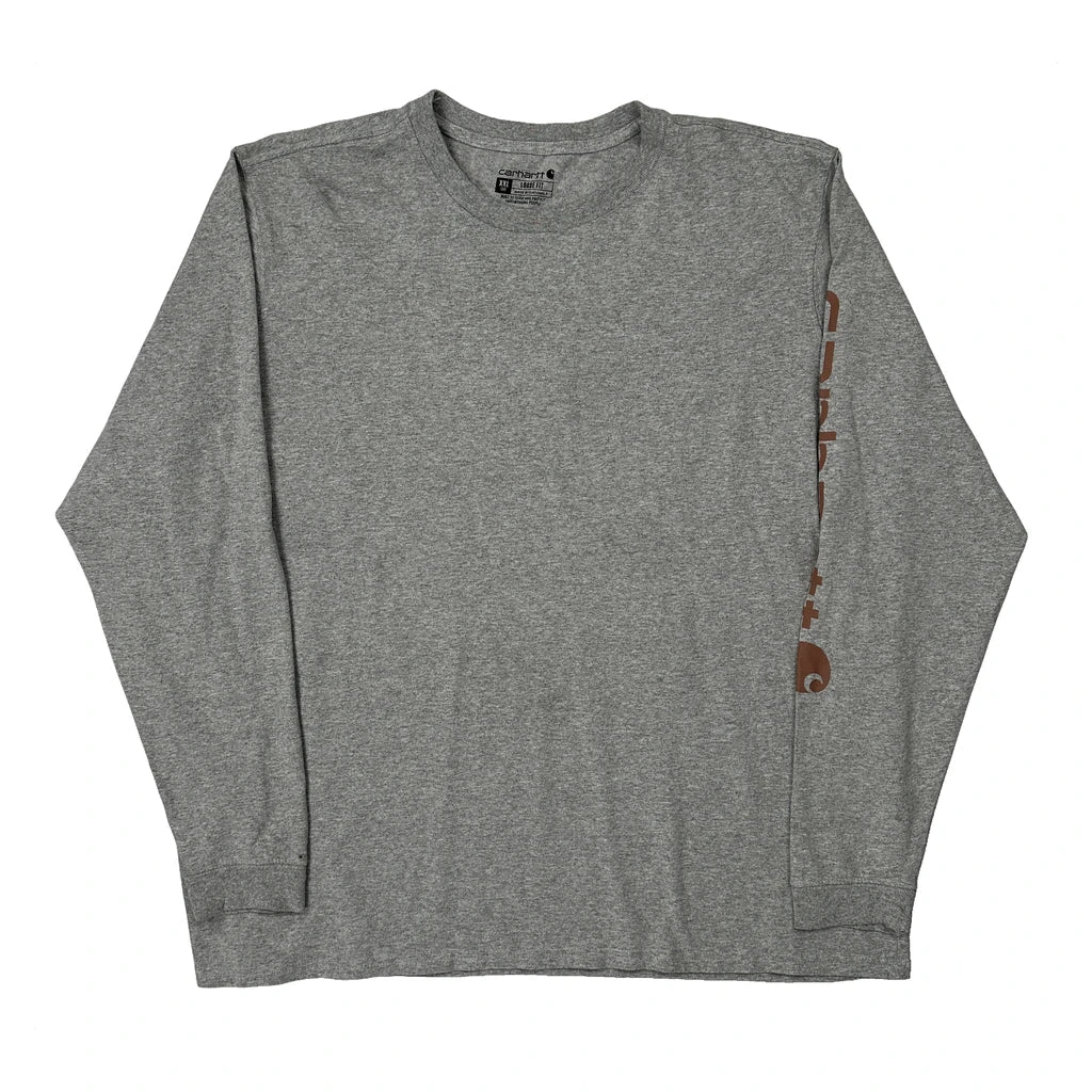 T-shirt ample à manches longues - Coton gris 2XL