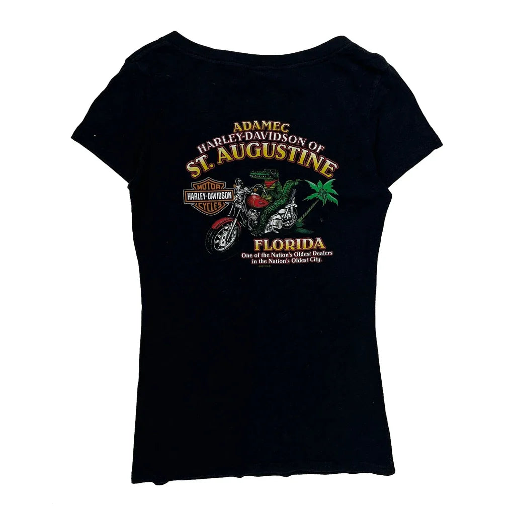 T-shirt graphique St. Augustine Floride Femme Petite Noir Coton