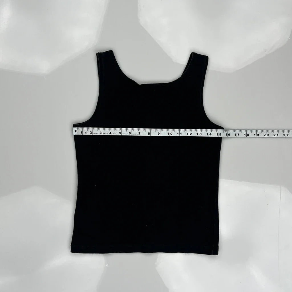 Gilet sans manches pour femme XS noir coton décontracté col rond coupe classique