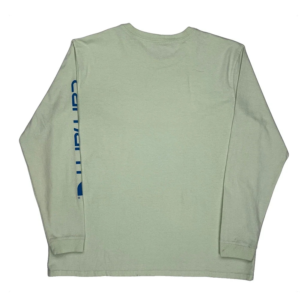 T-Shirt Femme Manches Longues XL Vert Coton Col Rond Décontracté