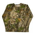 T-shirt à manches longues camouflage homme Coupe classique Col rond Mélange de coton
