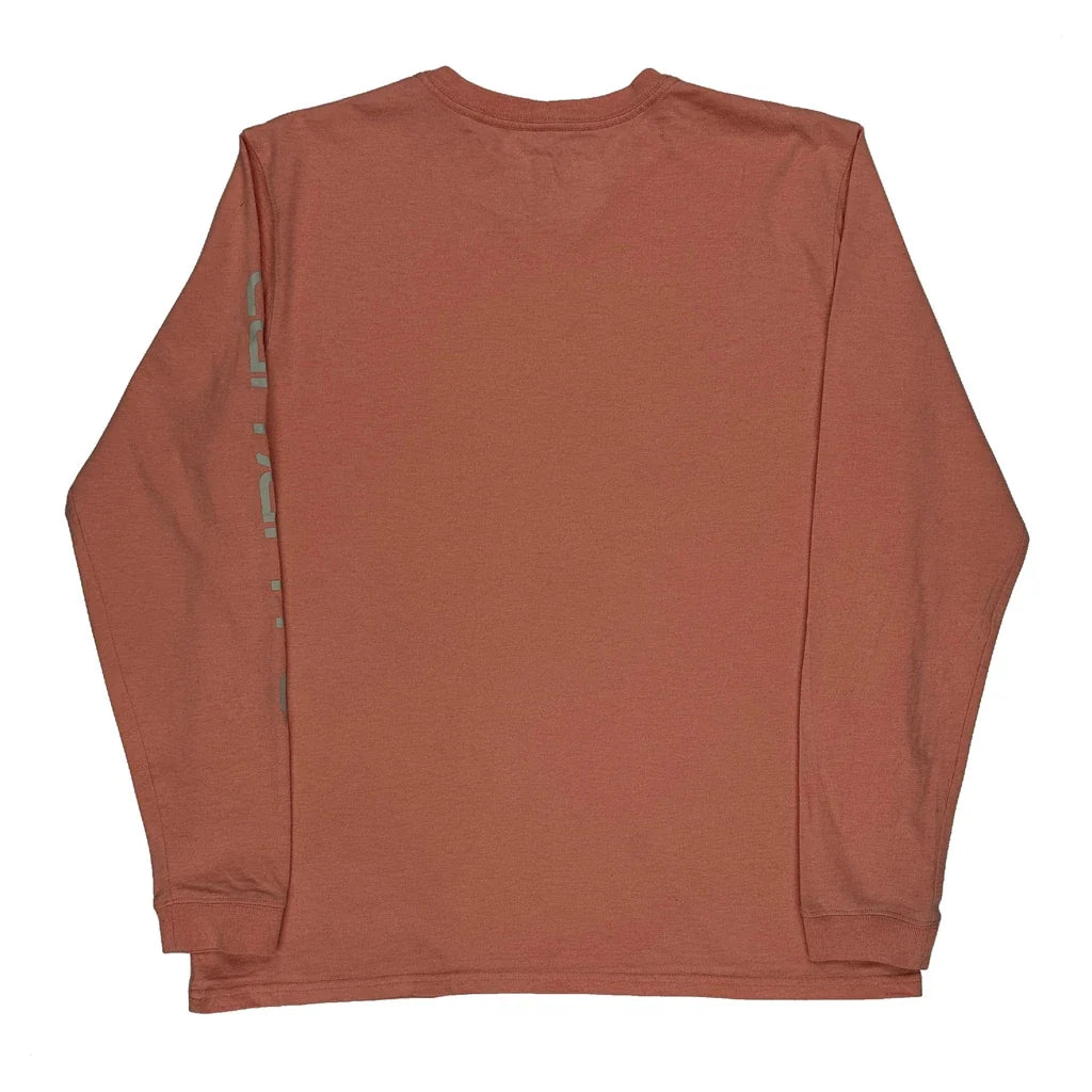 T-shirt ample à manches longues grande taille orange en coton