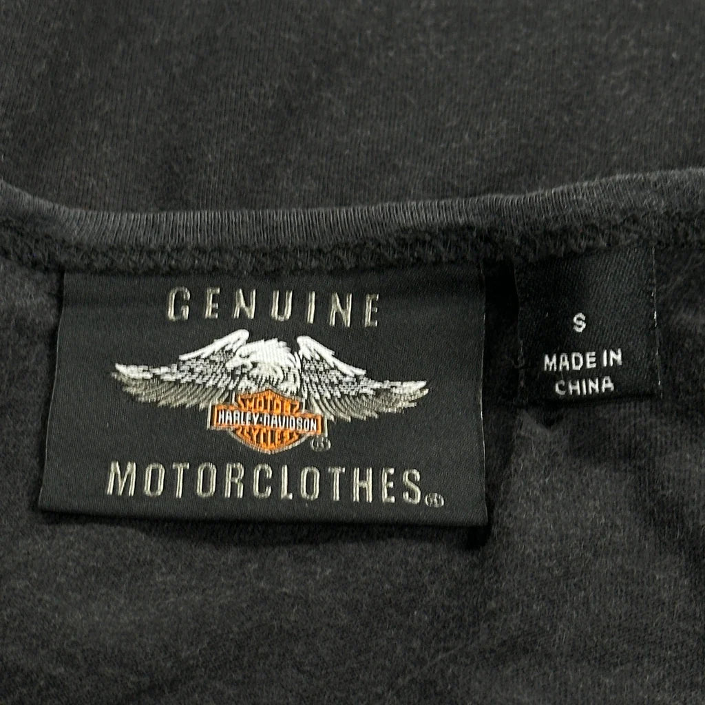 Gilet de moto graphique pour filles, taille S, noir, sans manches, découpes, en coton