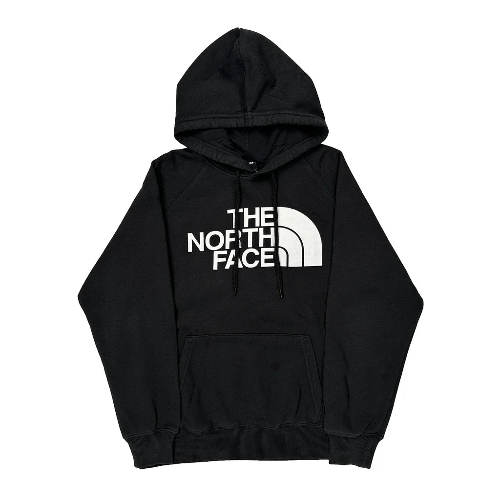 Sweat à capuche noir pour femme, coupe droite, manches longues en coton