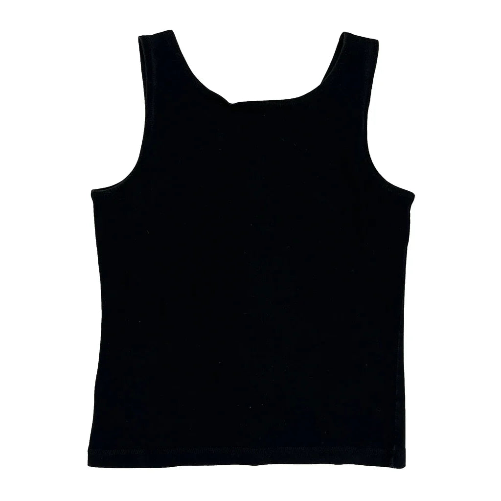 Gilet sans manches pour femme XS noir coton décontracté col rond coupe classique