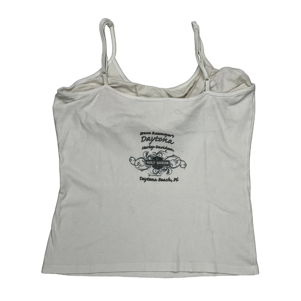 Débardeur graphique décontracté pour femme Coton blanc Coupe droite XL