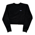 Sweat-shirt court – Grand, noir, mélange de polyester