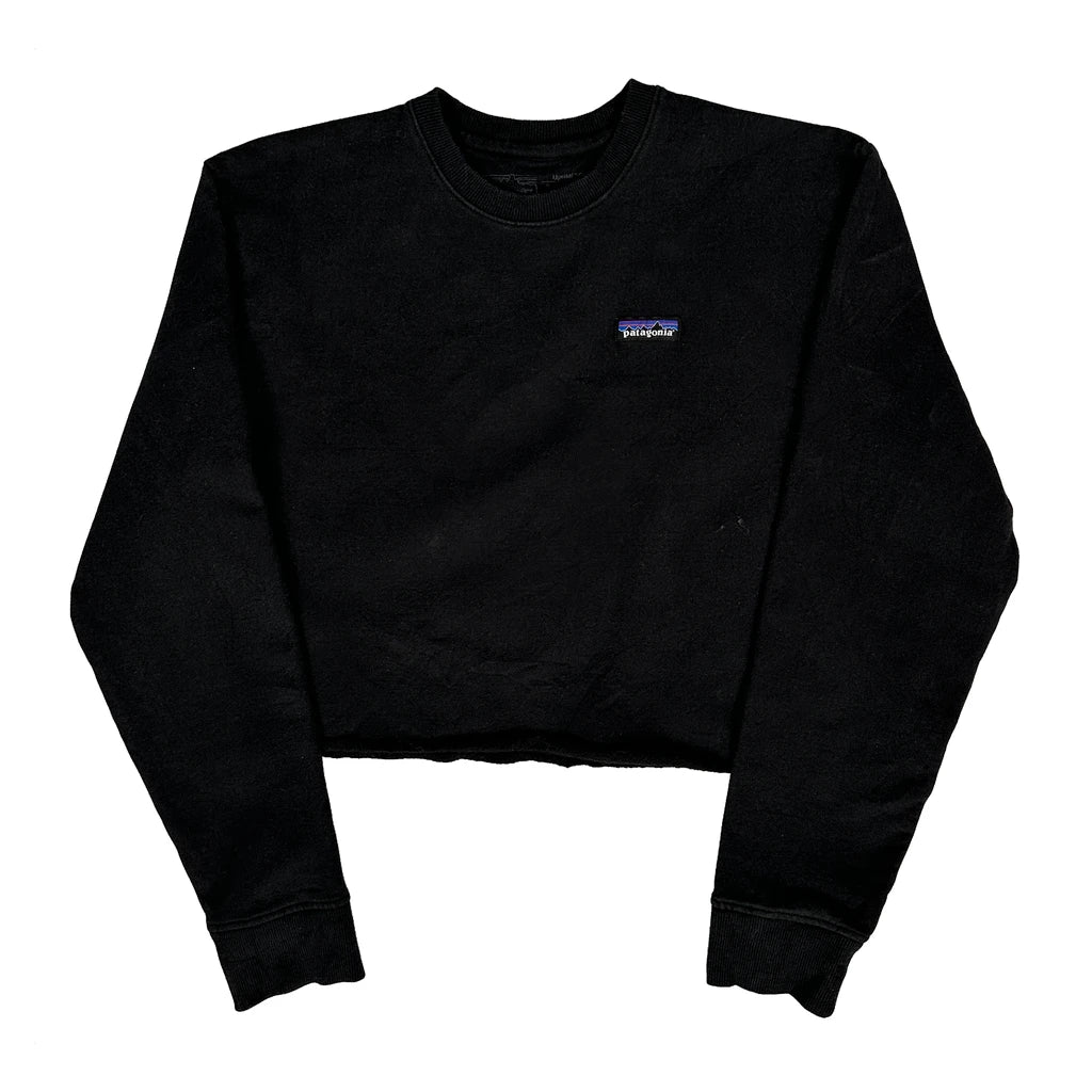 Sweat-shirt court – Grand, noir, mélange de polyester