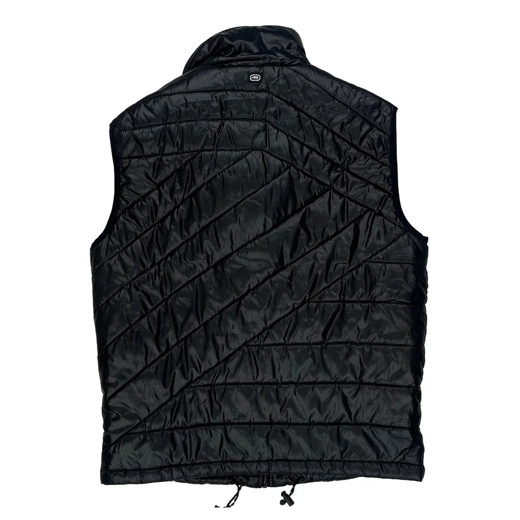 Gilet matelassé noir pour homme Coupe classique sans manches Taille M
