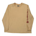 T-shirt col rond à manches longues pour femme 2XL coton beige coupe regular