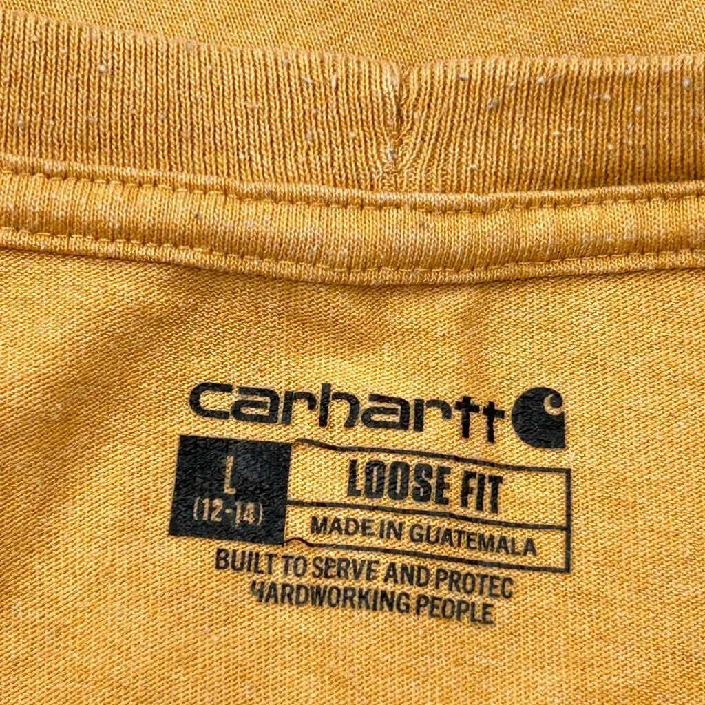 T-shirt à manches longues pour femme, coton jaune, col rond, décontracté, grande taille