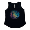 Gilet en coton sans manches imprimé graphique pour femme, noir, taille M