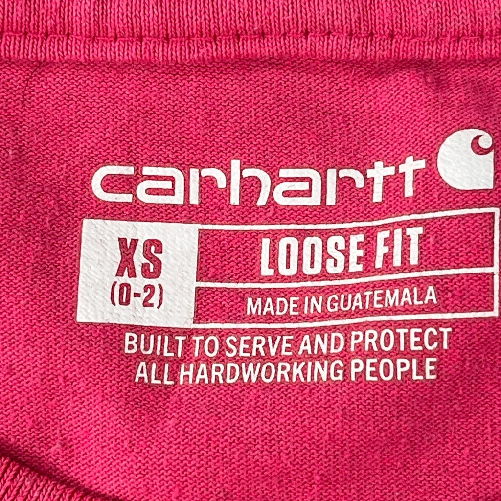 T-shirt décontracté à manches longues et col rond pour femme, taille XS, rose, en coton