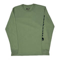 T-shirt décontracté en coton vert à manches longues et col rond pour femme, taille S