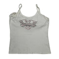 Débardeur graphique décontracté pour femme Coton blanc Coupe droite XL