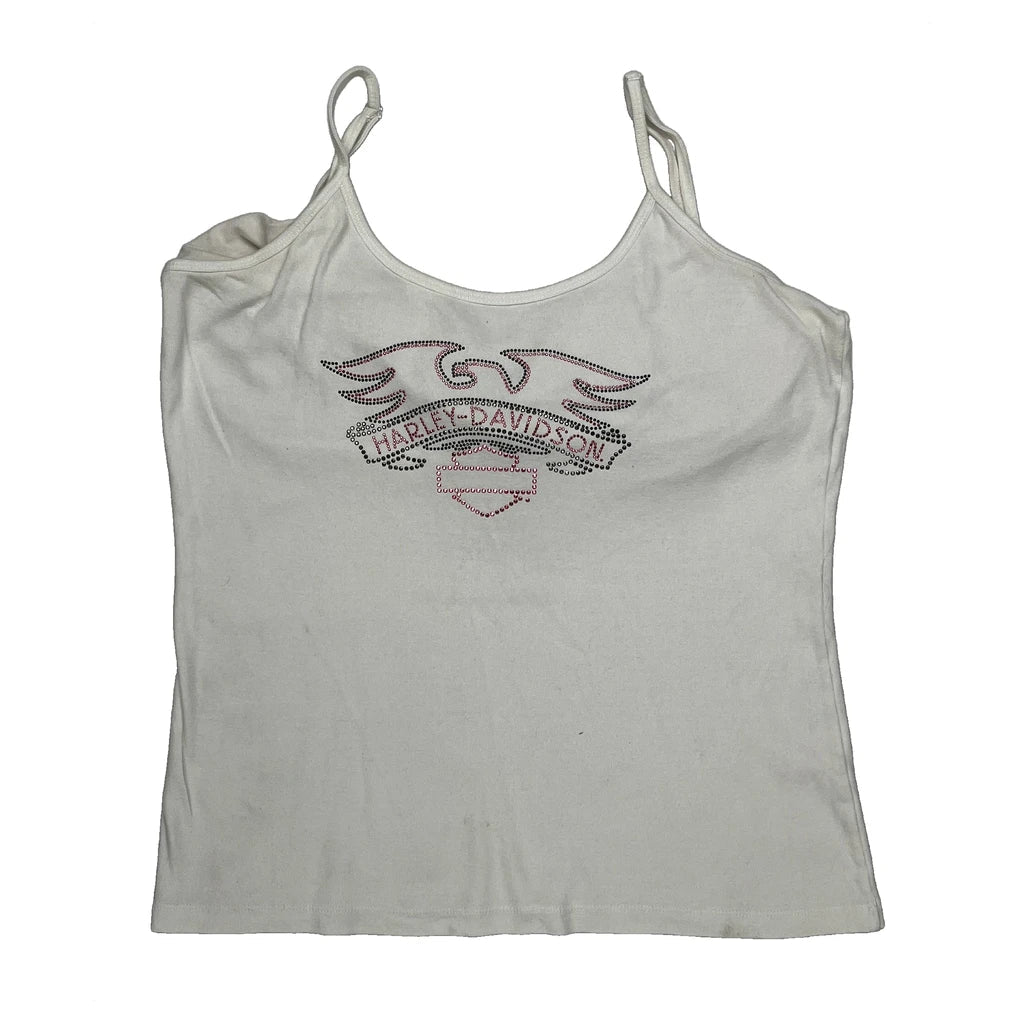 Débardeur graphique décontracté pour femme Coton blanc Coupe droite XL