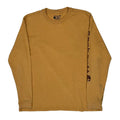 T-shirt à manches longues pour femme, coton jaune, col rond, décontracté, grande taille