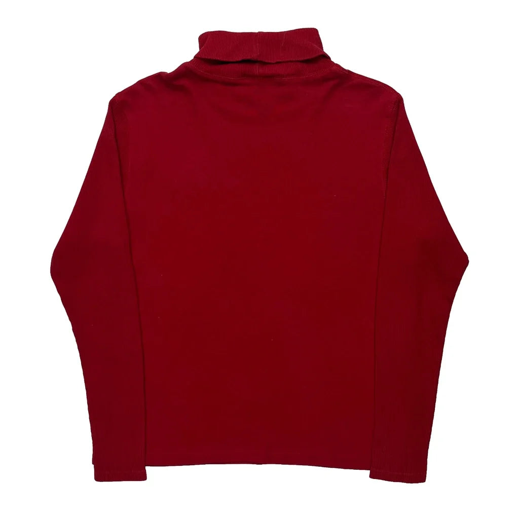 T-shirt à manches longues Winnie l'Ourson pour femme, col roulé rouge, grande taille
