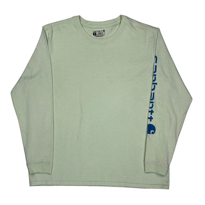 T-Shirt Femme Manches Longues XL Vert Coton Col Rond Décontracté