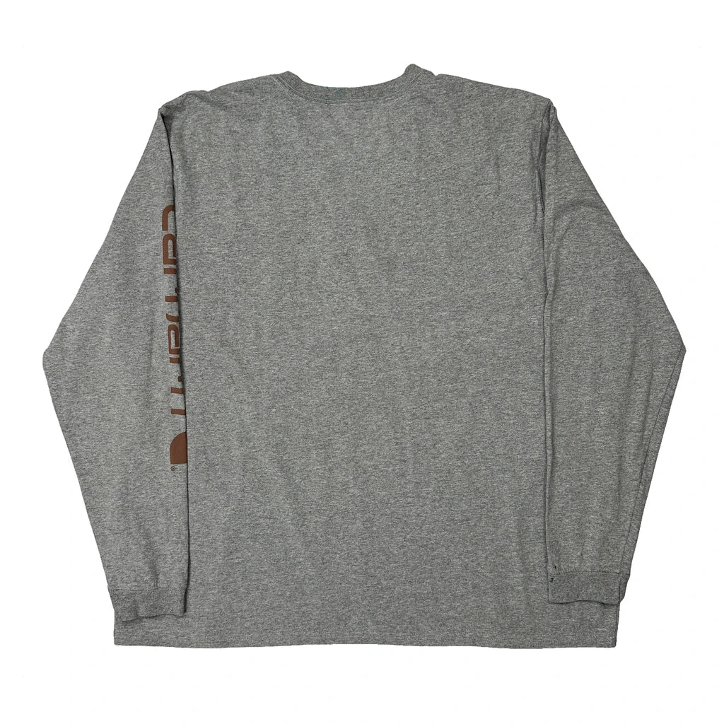 T-shirt ample à manches longues - Coton gris 2XL