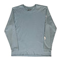 T-shirt femme col rond manches longues coton bleu clair coupe droite
