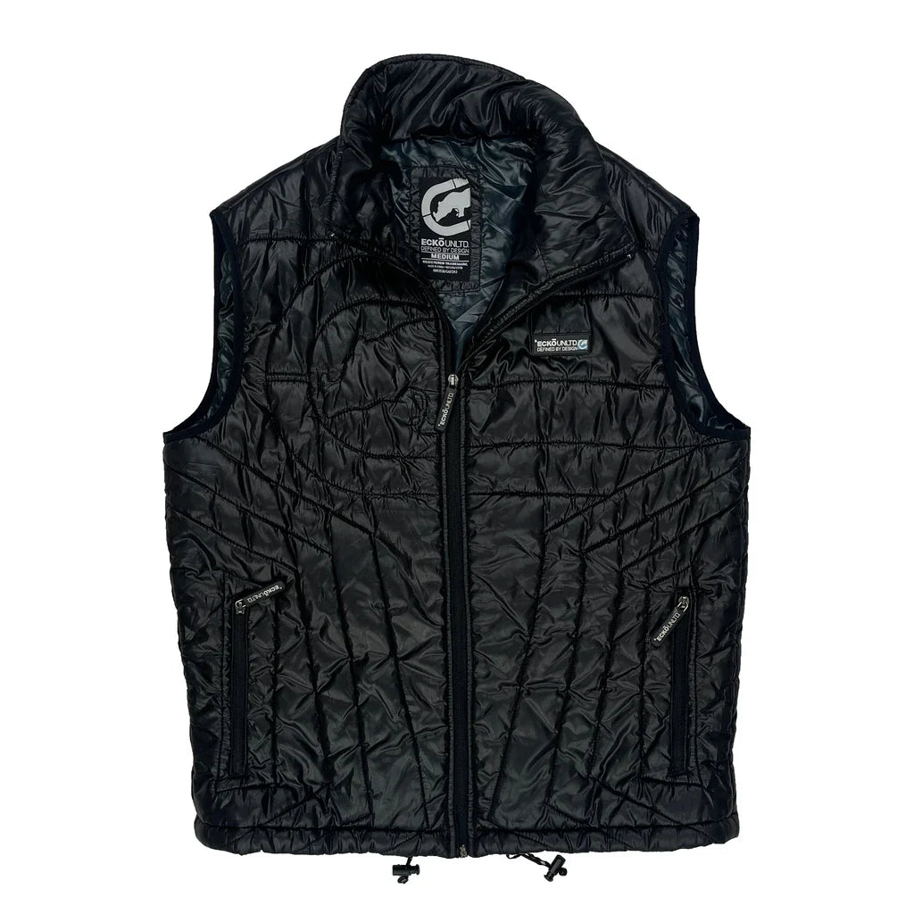 Gilet matelassé noir pour homme Coupe classique sans manches Taille M