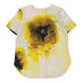 Chemisier Fleuri Grand Jaune Viscose Mélangée Style Années 1990 Femme Vintage