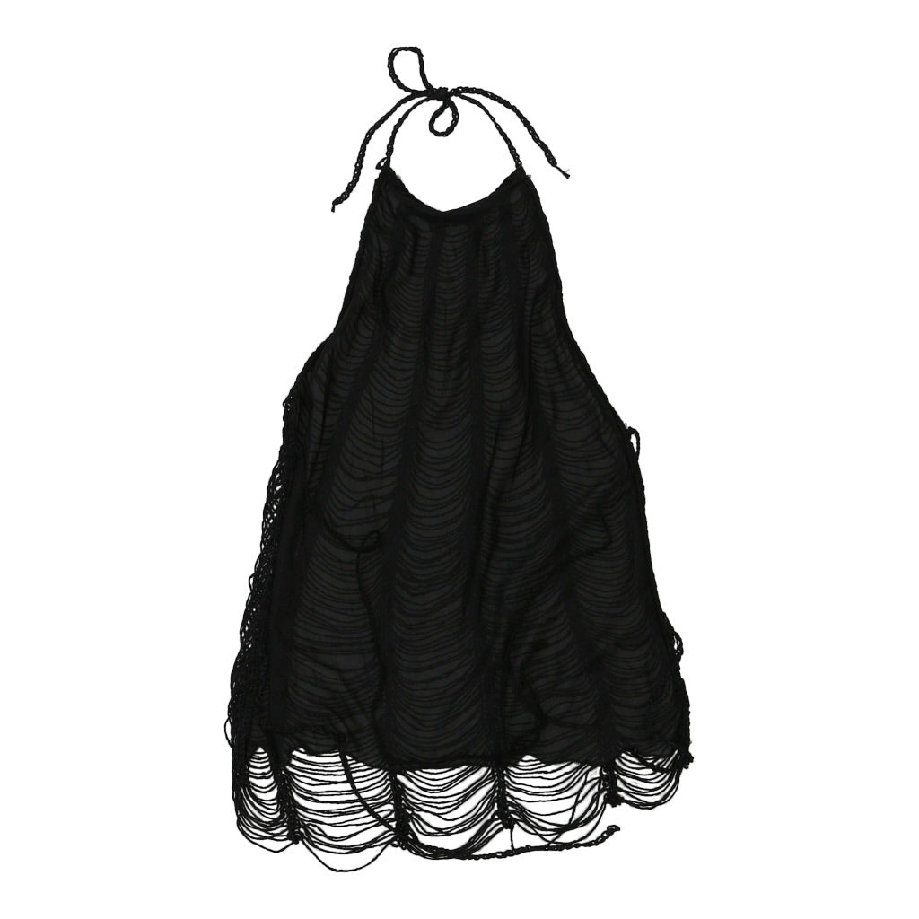 Top vintage dos nu femme coton noir petite taille