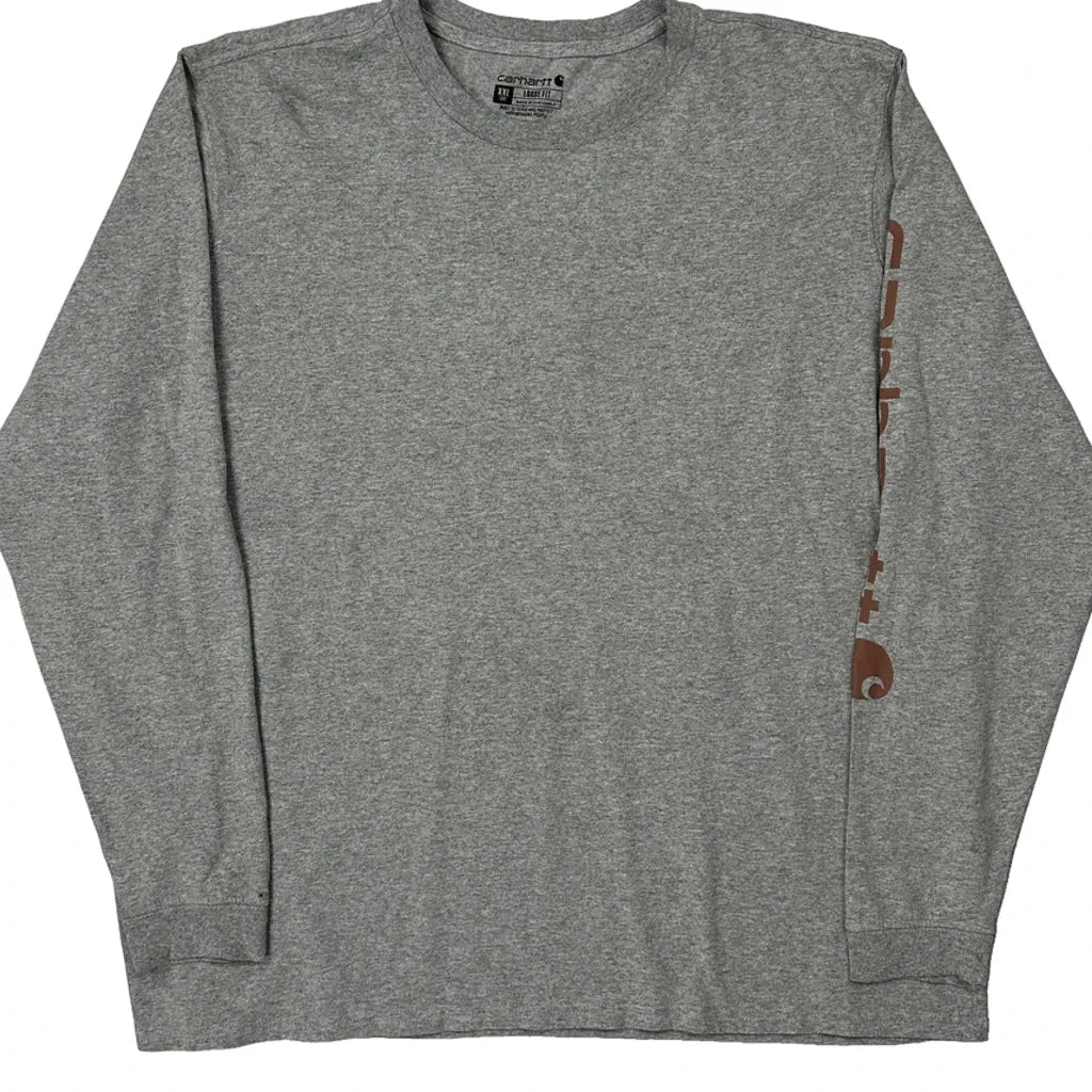 T-shirt ample à manches longues - Coton gris 2XL