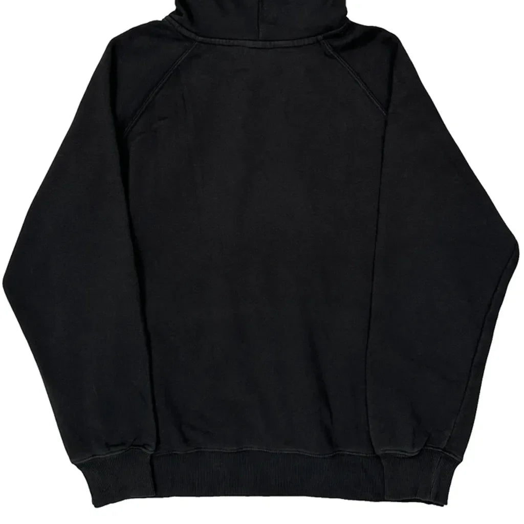 Sweat à capuche noir pour femme, coupe droite, manches longues en coton