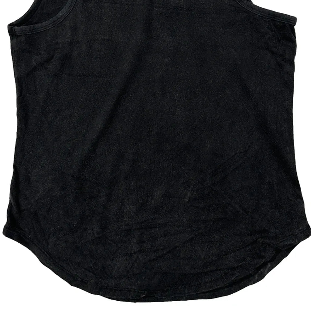 Gilet de moto graphique pour filles, taille S, noir, sans manches, découpes, en coton