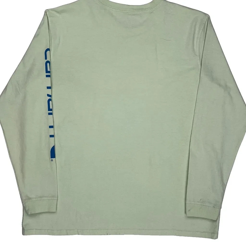 T-Shirt Femme Manches Longues XL Vert Coton Col Rond Décontracté