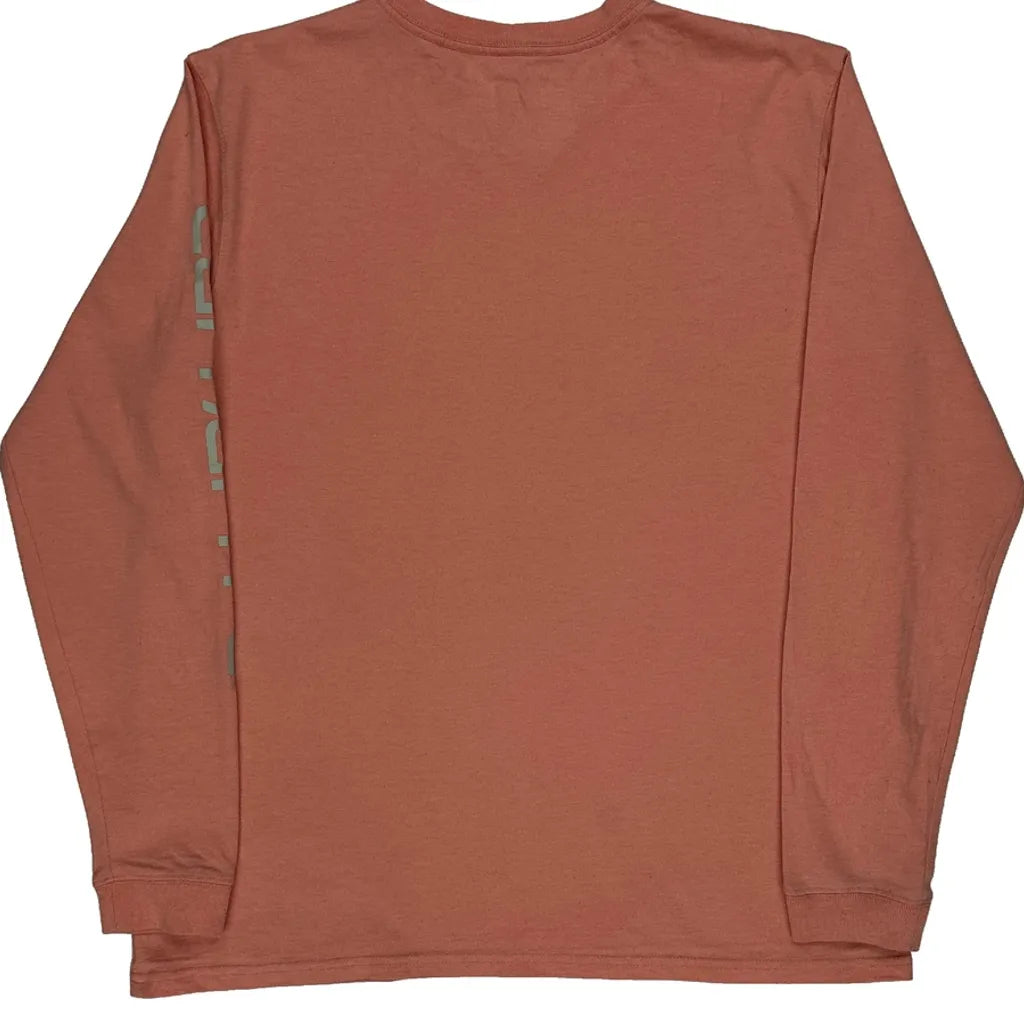 T-shirt ample à manches longues grande taille orange en coton