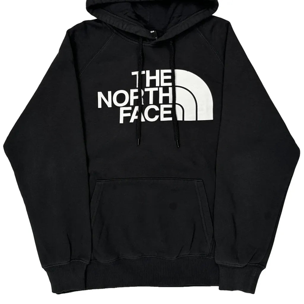 Sweat à capuche noir pour femme, coupe droite, manches longues en coton