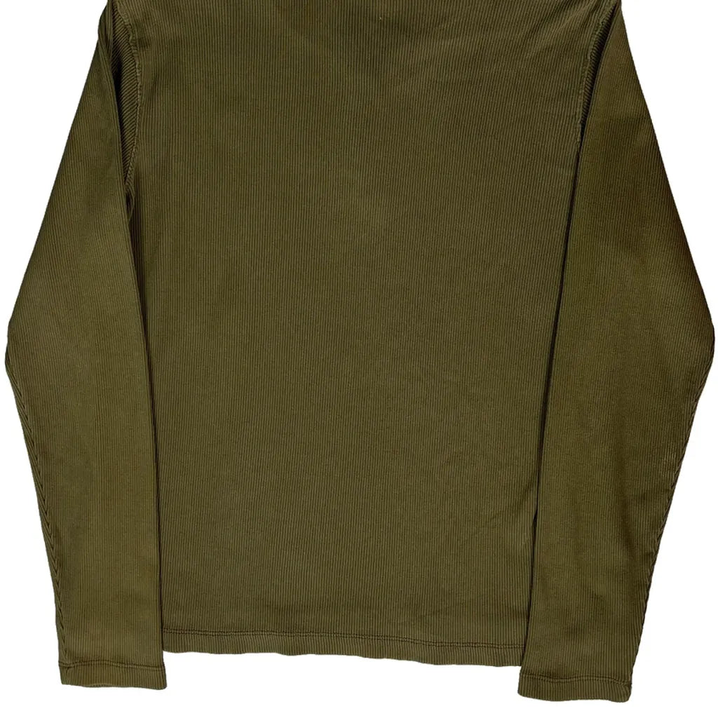 T-shirt Henley à manches longues pour femme, taille XL, coton, vert olive, décontracté