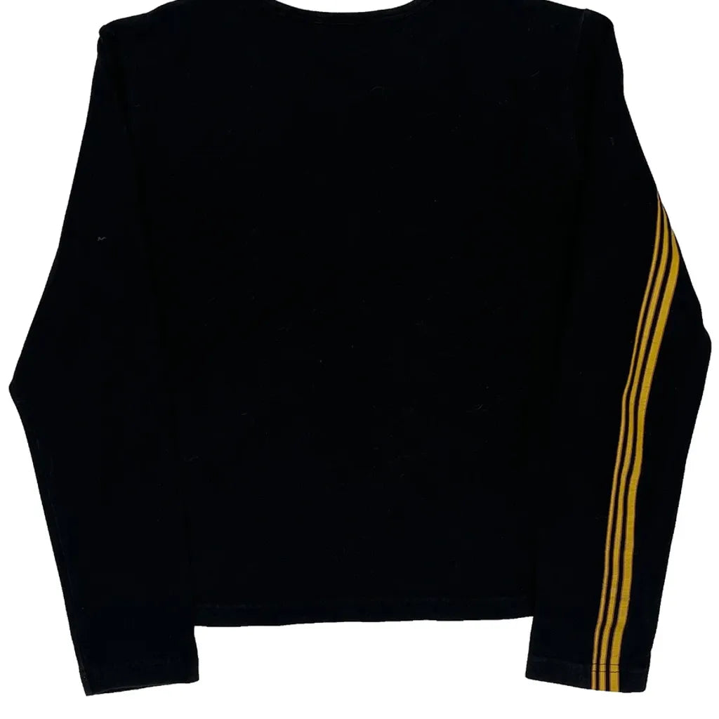 T-shirt rayé à manches longues grand noir coton