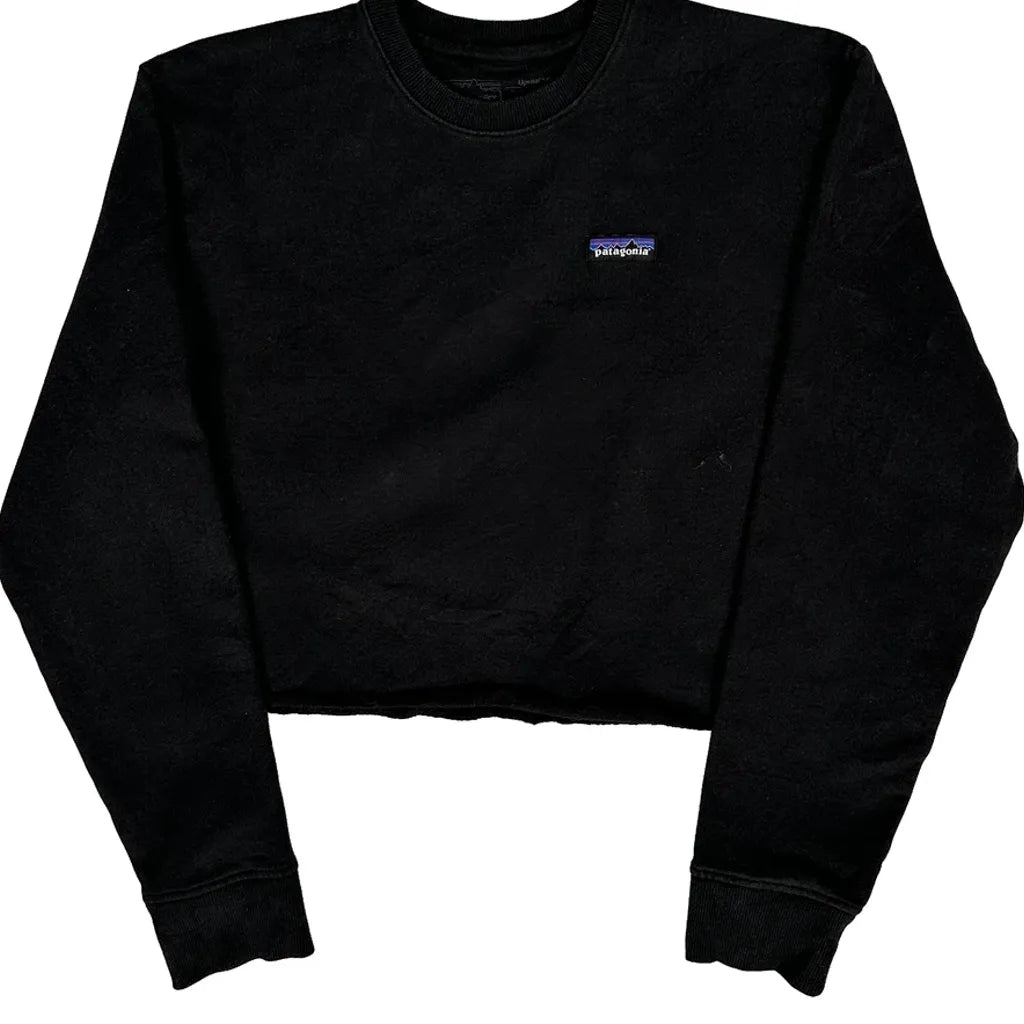 Sweat-shirt court – Grand, noir, mélange de polyester