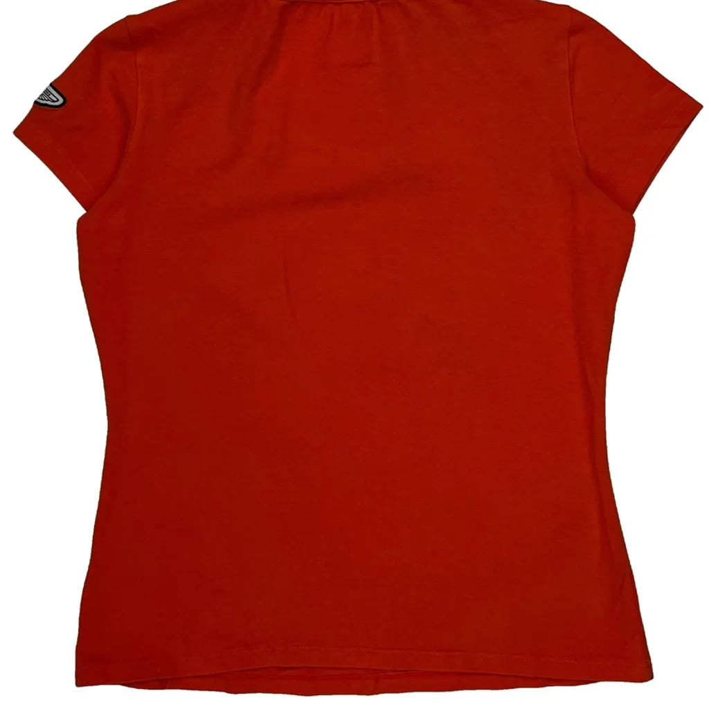 T-shirt Vintage Femme Manches Courtes Col Rond Coton Rouge Décontracté