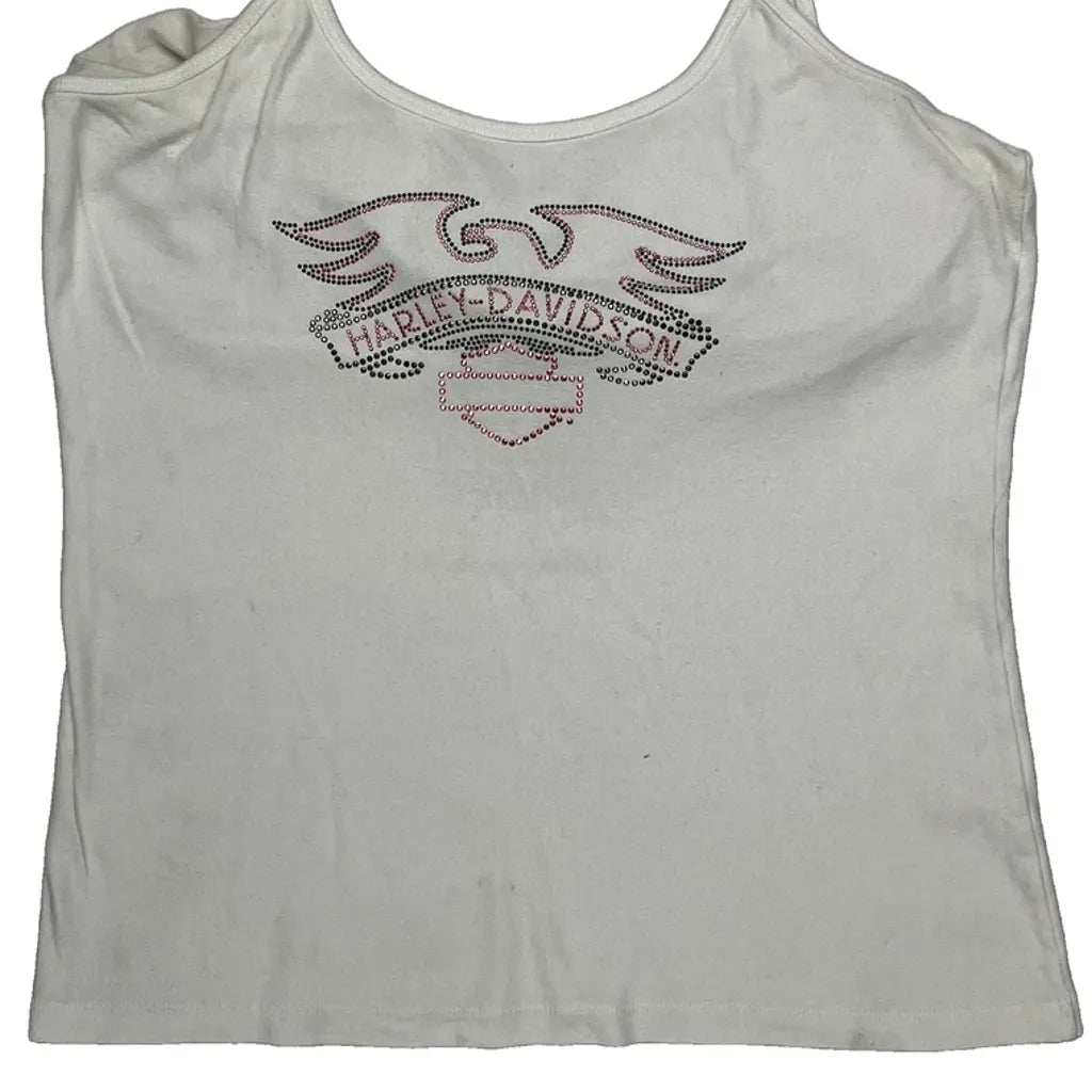 Débardeur graphique décontracté pour femme Coton blanc Coupe droite XL