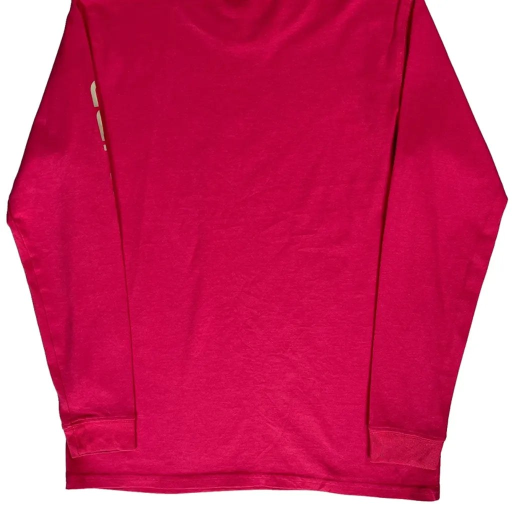T-shirt décontracté à manches longues et col rond pour femme, taille XS, rose, en coton