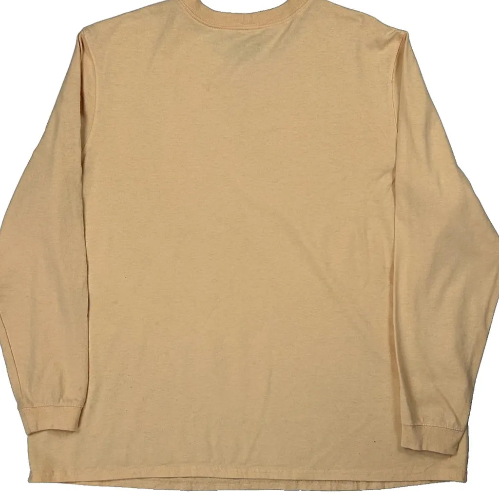 T-shirt col rond à manches longues pour femme 2XL coton beige coupe regular