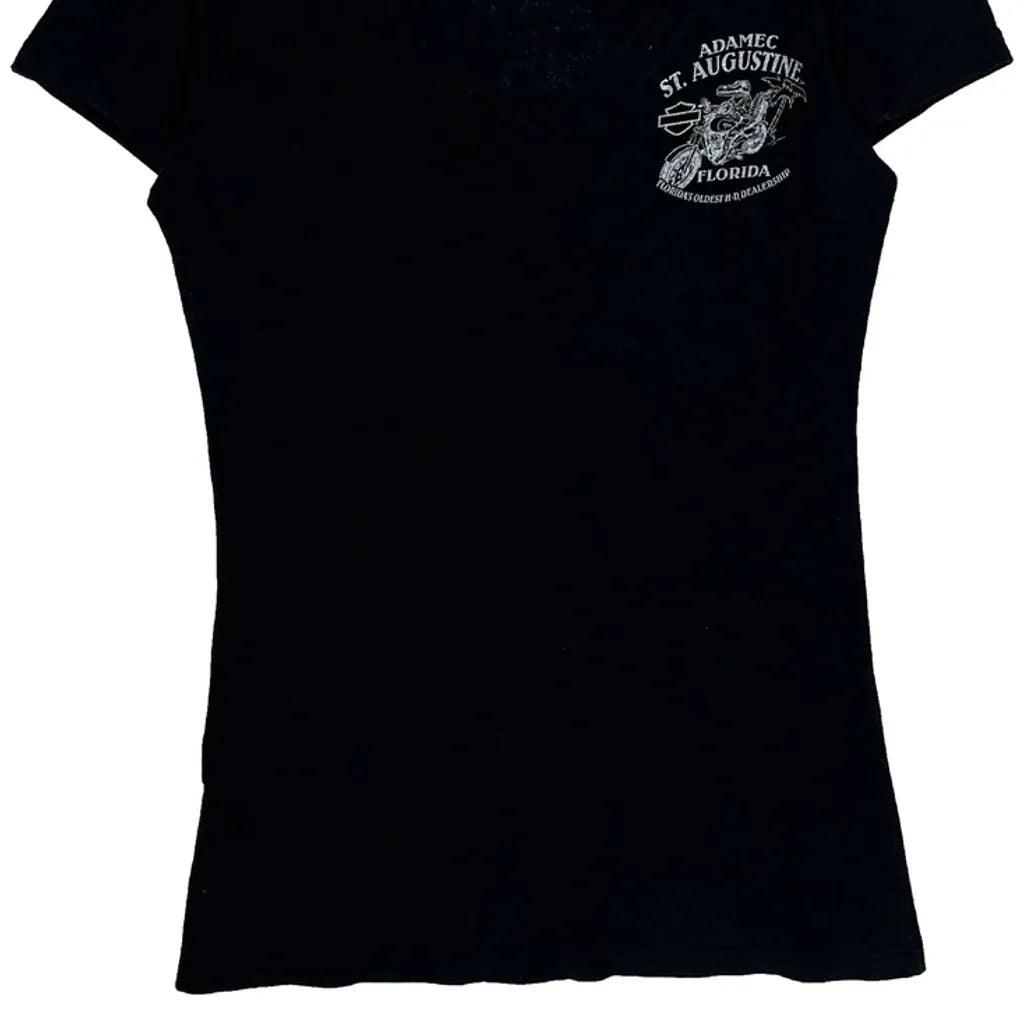 T-shirt graphique St. Augustine Floride Femme Petite Noir Coton
