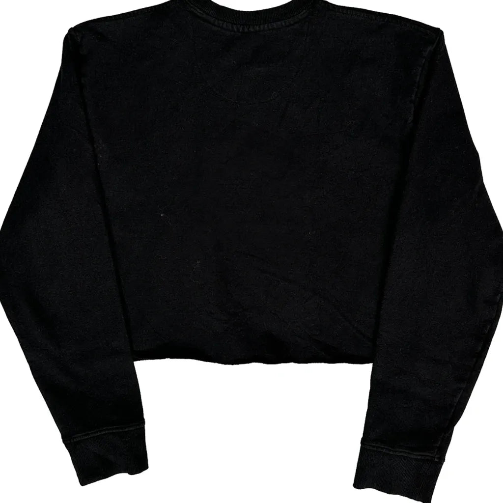 Sweat-shirt court – Grand, noir, mélange de polyester