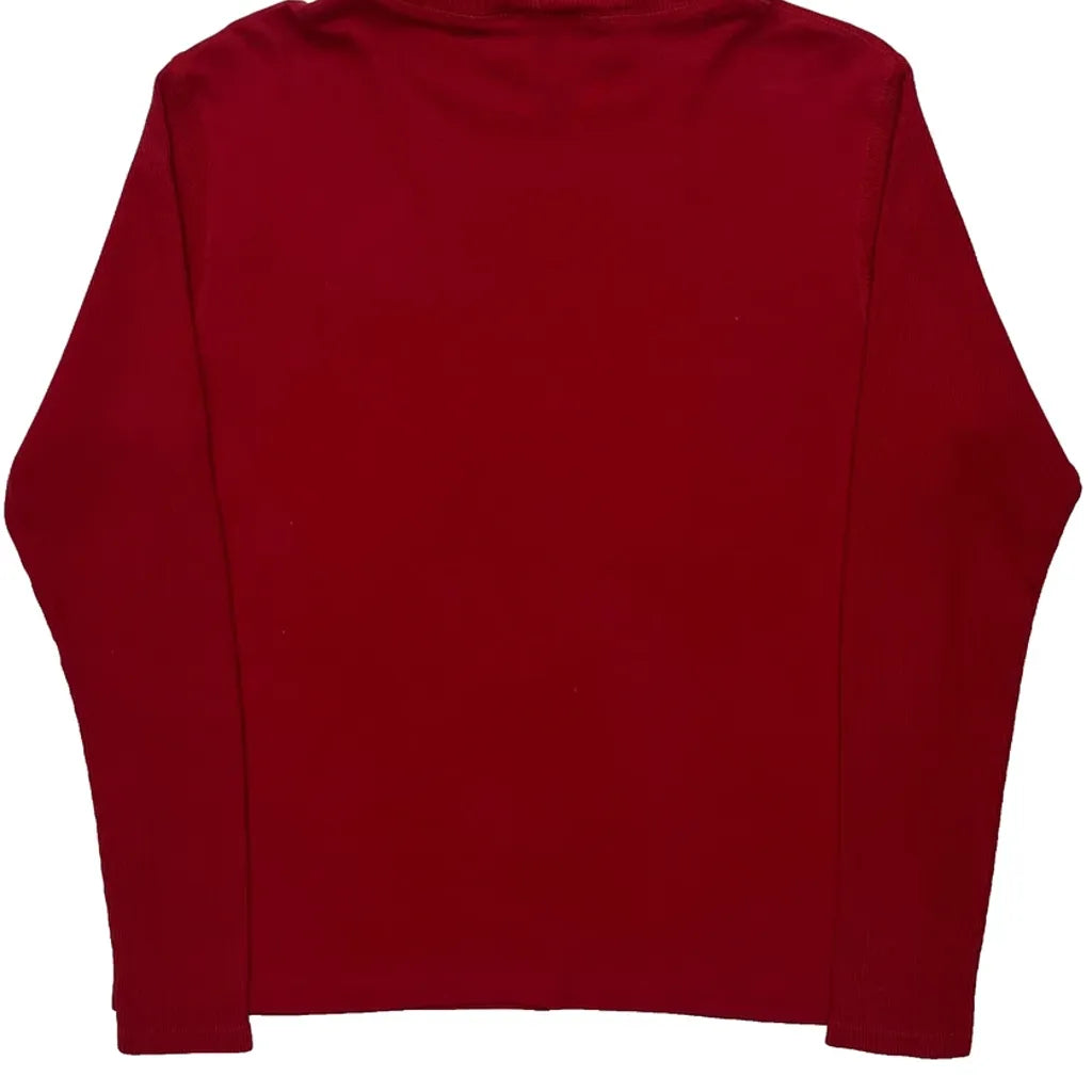 T-shirt à manches longues Winnie l'Ourson pour femme, col roulé rouge, grande taille