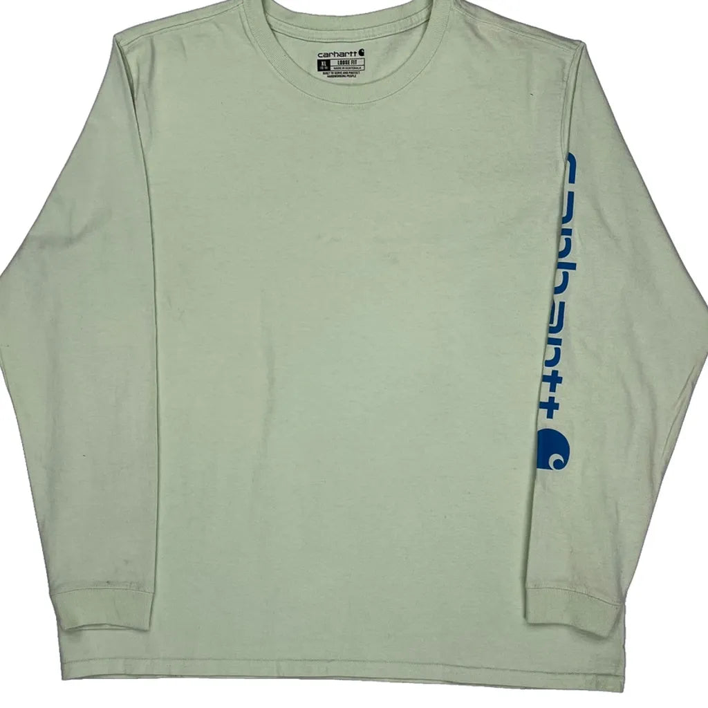T-Shirt Femme Manches Longues XL Vert Coton Col Rond Décontracté