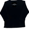 T-shirt à manches longues clouté en coton noir pour femme, taille S