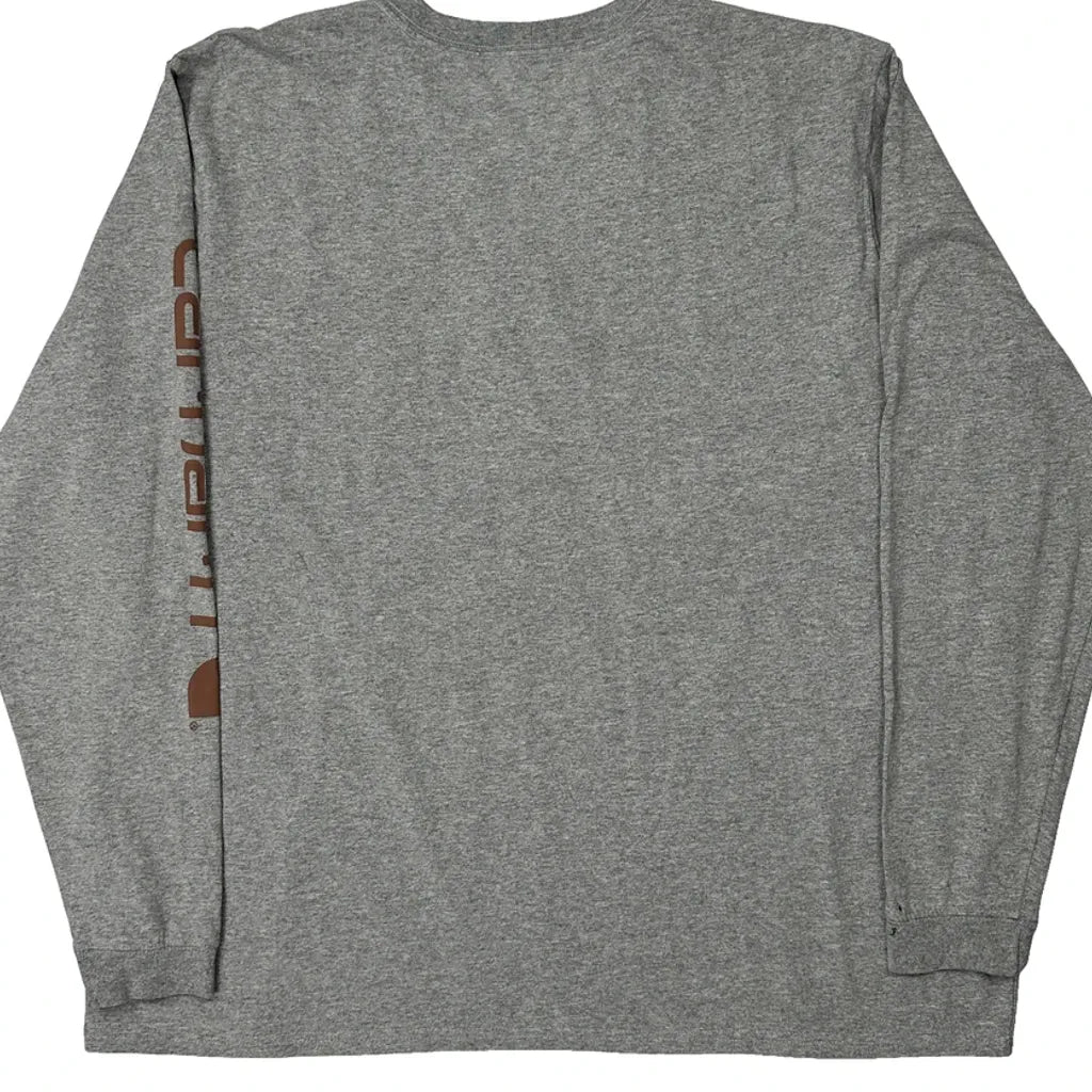 T-shirt ample à manches longues - Coton gris 2XL