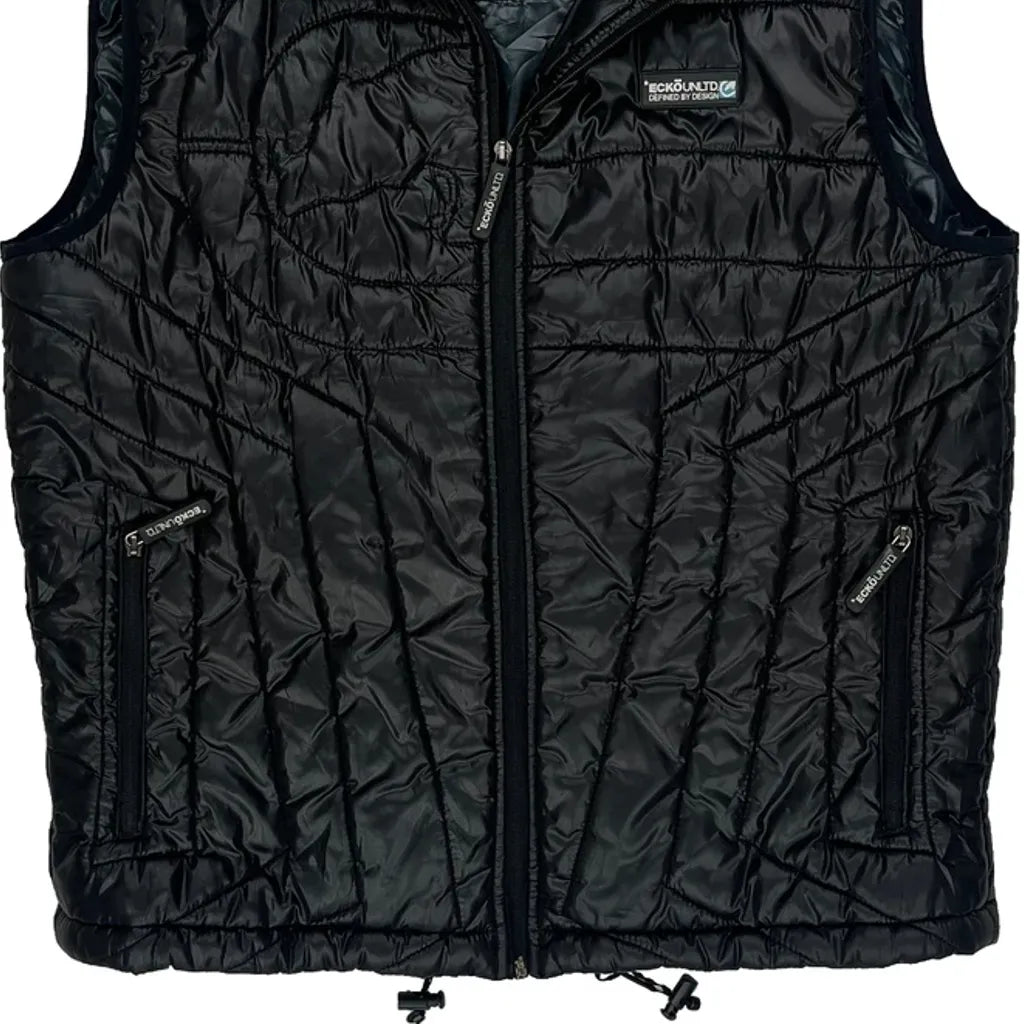 Gilet matelassé noir pour homme Coupe classique sans manches Taille M