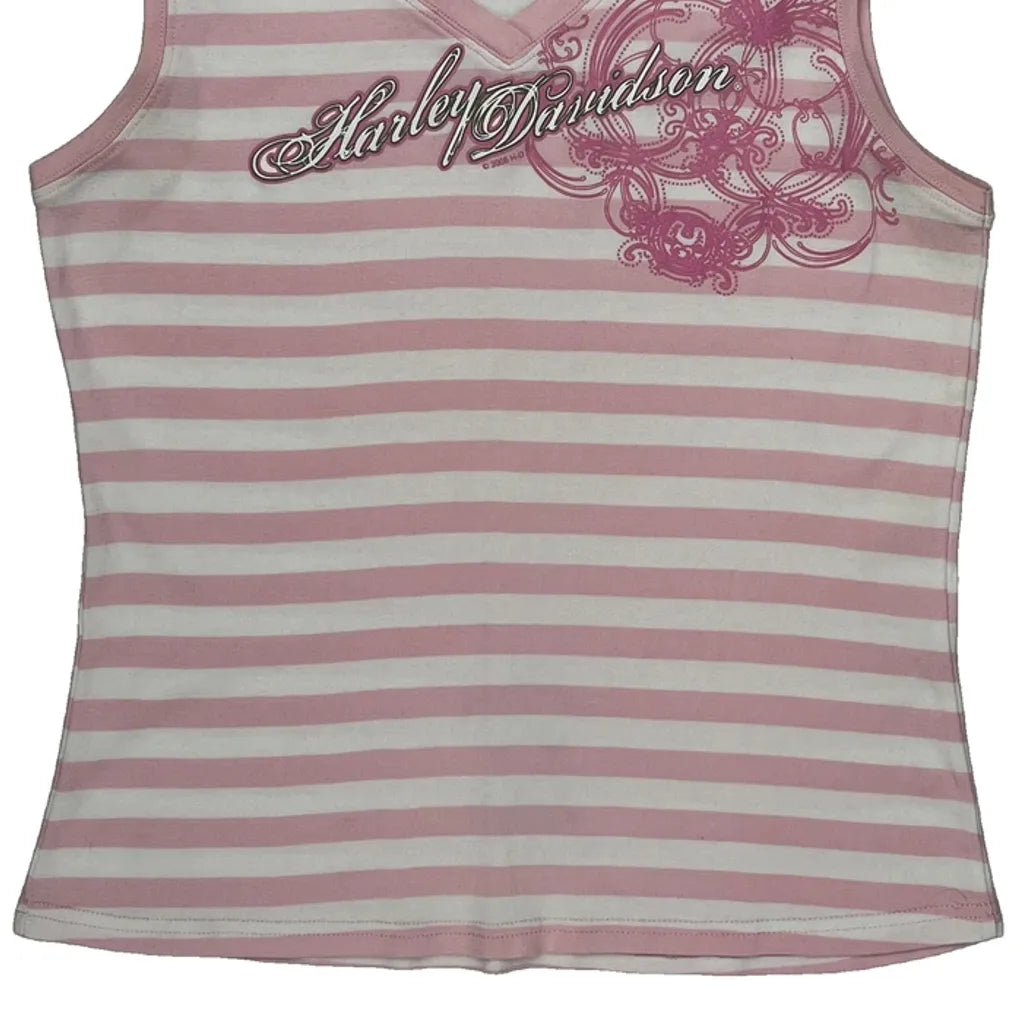 Débardeur rayé XL Rose Coton Col en V Femme